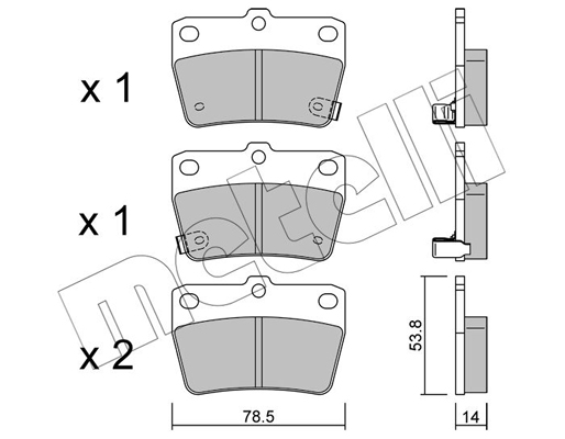 Комплект тормозных колодок, дисковый тормоз   22-0431-0   METELLI