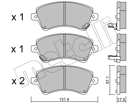 Комплект тормозных колодок, дисковый тормоз   22-0446-0   METELLI