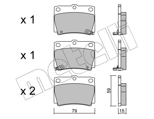 Комплект тормозных колодок, дисковый тормоз   22-0484-0   METELLI