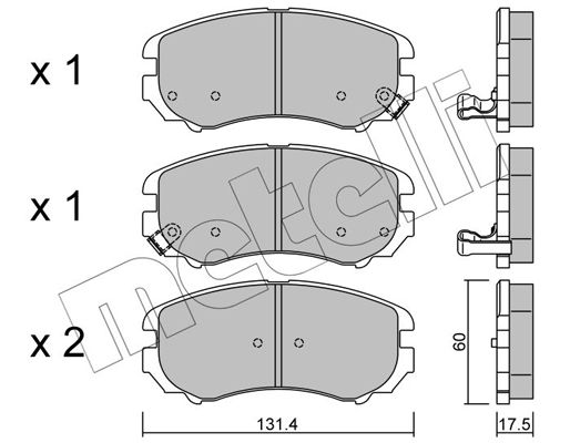 Комплект тормозных колодок, дисковый тормоз   22-0503-0   METELLI