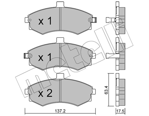 Комплект тормозных колодок, дисковый тормоз   22-0504-0   METELLI