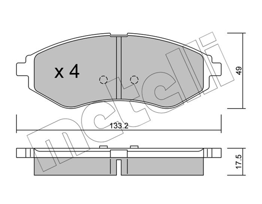 Комплект тормозных колодок, дисковый тормоз   22-0508-0   METELLI