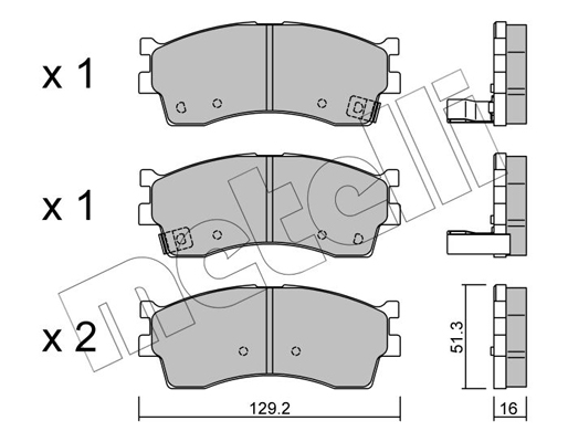 Комплект тормозных колодок, дисковый тормоз   22-0512-0   METELLI