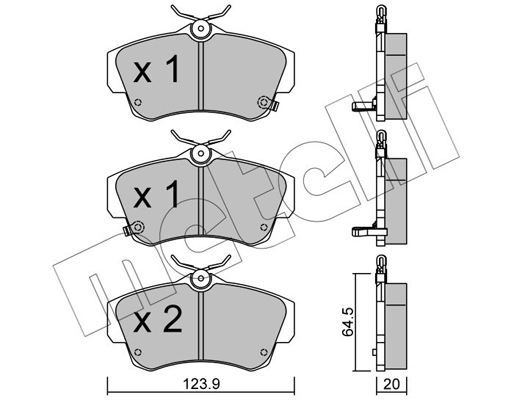 Комплект тормозных колодок, дисковый тормоз   22-0521-0   METELLI