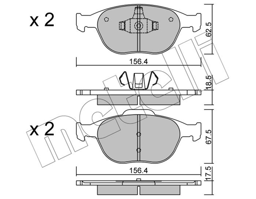 Комплект тормозных колодок, дисковый тормоз   22-0533-0   METELLI