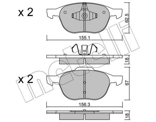 Комплект тормозных колодок, дисковый тормоз   22-0534-0   METELLI