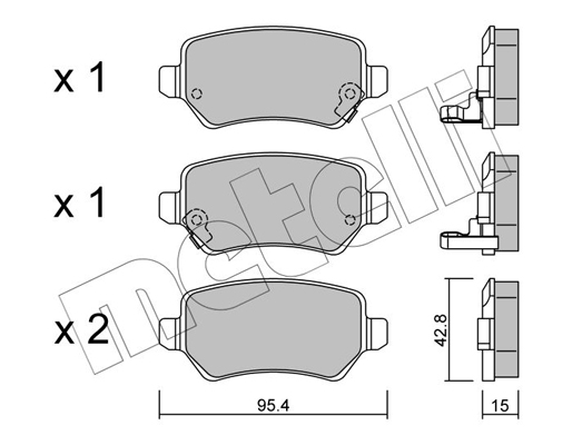 Комплект тормозных колодок, дисковый тормоз   22-0542-0   METELLI
