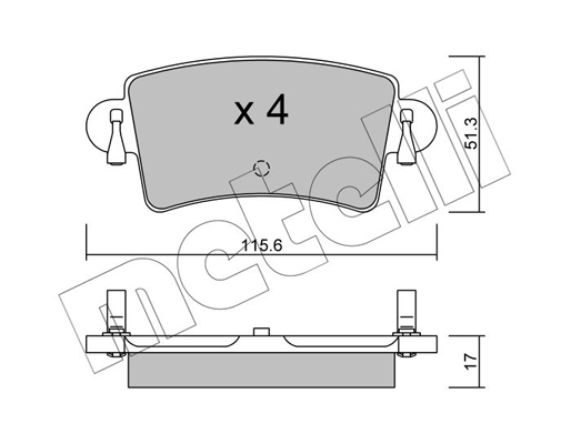 Комплект тормозных колодок, дисковый тормоз   22-0546-0   METELLI