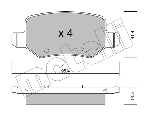 Комплект тормозных колодок, дисковый тормоз   22-0565-0   METELLI