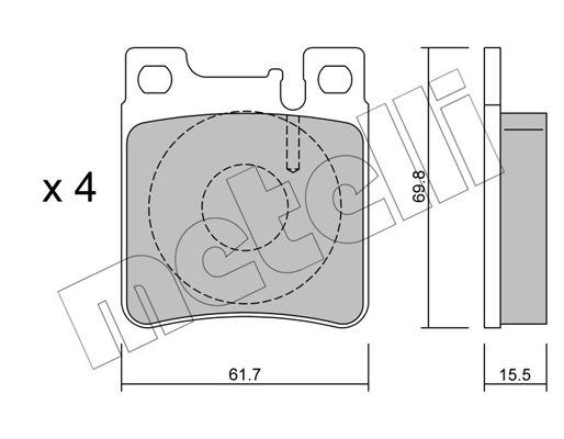 Комплект тормозных колодок, дисковый тормоз   22-0567-0   METELLI