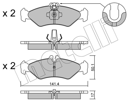 Комплект тормозных колодок, дисковый тормоз   22-0571-0   METELLI