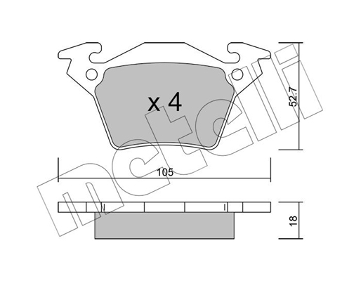 Комплект тормозных колодок, дисковый тормоз   22-0574-0   METELLI