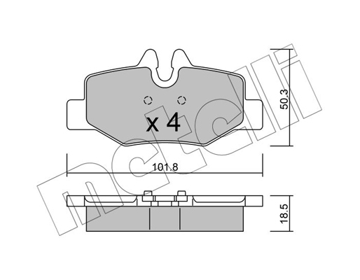Комплект тормозных колодок, дисковый тормоз   22-0576-0   METELLI