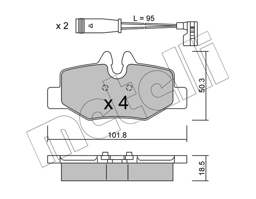 Комплект тормозных колодок, дисковый тормоз   22-0576-0K   METELLI