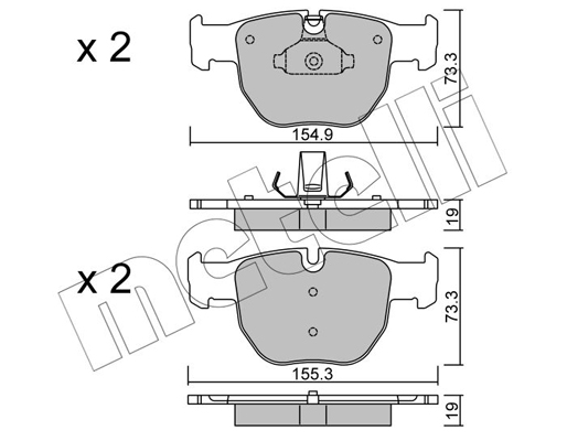 Комплект тормозных колодок, дисковый тормоз   22-0598-0   METELLI