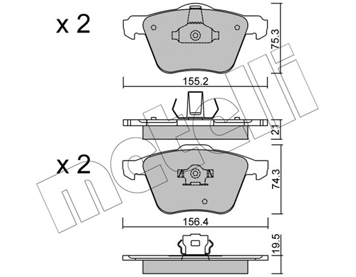 Комплект тормозных колодок, дисковый тормоз   22-0599-0   METELLI