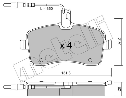 Комплект тормозных колодок, дисковый тормоз   22-0600-0   METELLI