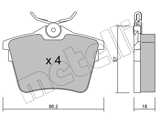Комплект тормозных колодок, дисковый тормоз   22-0602-0   METELLI