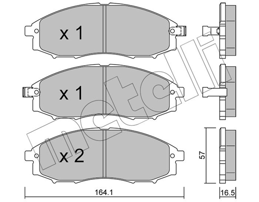 Комплект тормозных колодок, дисковый тормоз   22-0611-0   METELLI