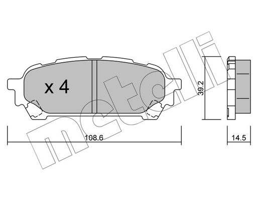 Комплект тормозных колодок, дисковый тормоз   22-0613-0   METELLI
