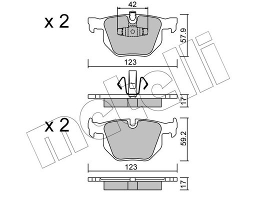 Комплект тормозных колодок, дисковый тормоз   22-0643-0   METELLI