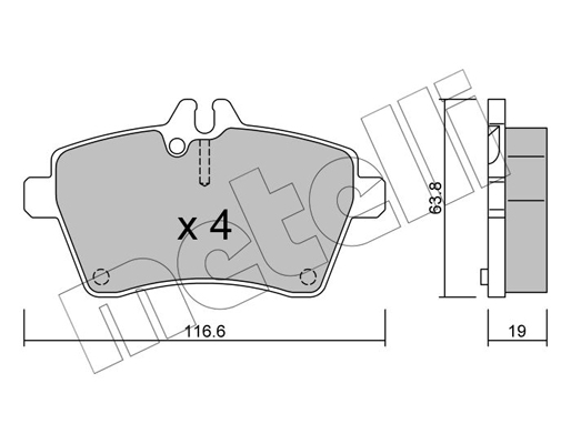 Комплект тормозных колодок, дисковый тормоз   22-0646-0   METELLI