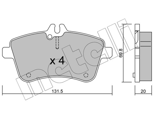 Комплект тормозных колодок, дисковый тормоз   22-0647-0   METELLI