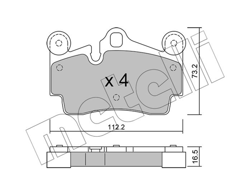 Комплект тормозных колодок, дисковый тормоз   22-0655-0   METELLI