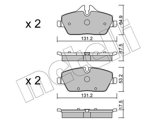 Комплект тормозных колодок, дисковый тормоз   22-0664-0   METELLI