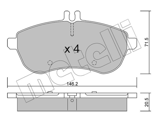 Комплект тормозных колодок, дисковый тормоз   22-0665-0   METELLI
