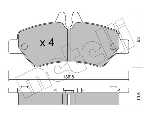 Комплект тормозных колодок, дисковый тормоз   22-0672-0   METELLI