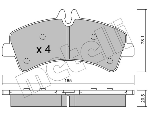 Комплект тормозных колодок, дисковый тормоз   22-0674-0   METELLI