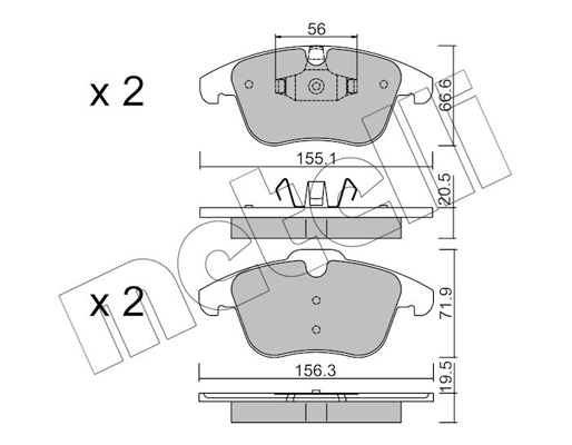 Комплект тормозных колодок, дисковый тормоз   22-0675-6   METELLI