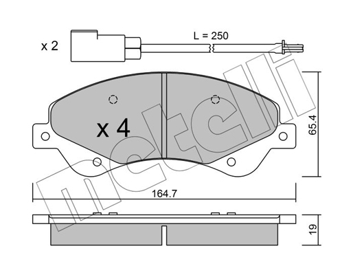 Комплект тормозных колодок, дисковый тормоз   22-0679-0   METELLI