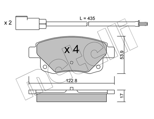 Комплект тормозных колодок, дисковый тормоз   22-0681-0   METELLI