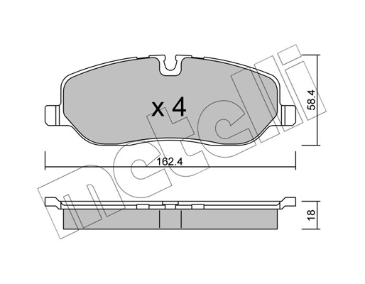 Комплект тормозных колодок, дисковый тормоз   22-0693-0   METELLI