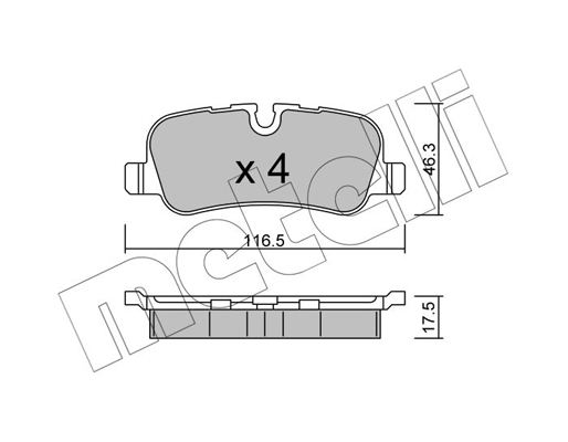 Комплект тормозных колодок, дисковый тормоз   22-0694-0   METELLI
