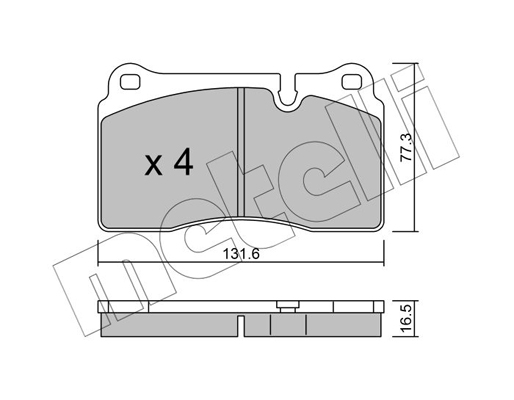 Комплект тормозных колодок, дисковый тормоз   22-0695-0   METELLI