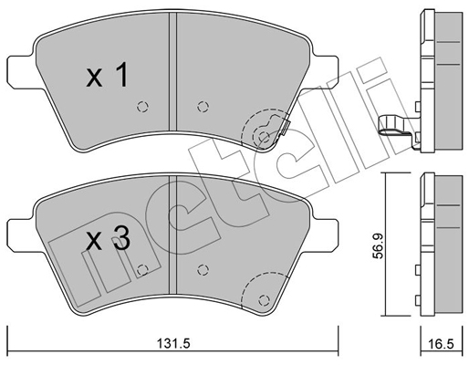 Комплект тормозных колодок, дисковый тормоз   22-0702-0   METELLI