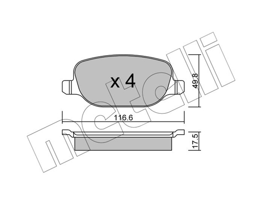 Комплект тормозных колодок, дисковый тормоз   22-0704-0   METELLI