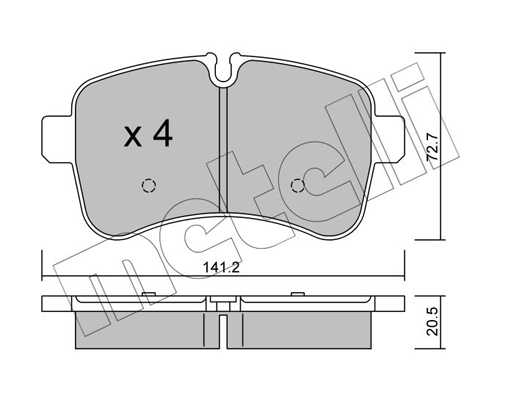 Комплект тормозных колодок, дисковый тормоз   22-0711-0   METELLI