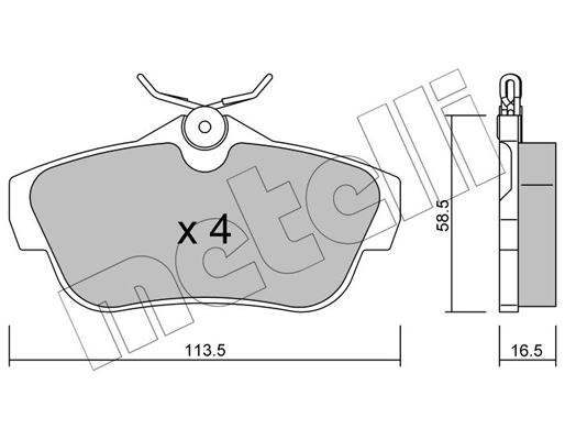 Комплект тормозных колодок, дисковый тормоз   22-0712-0   METELLI