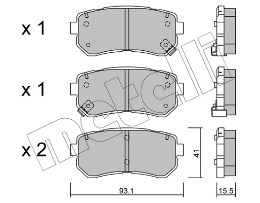 Комплект тормозных колодок, дисковый тормоз   22-0725-0   METELLI