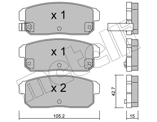 Комплект тормозных колодок, дисковый тормоз   22-0733-0   METELLI