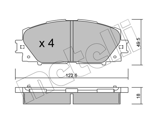 Комплект тормозных колодок, дисковый тормоз   22-0745-0   METELLI
