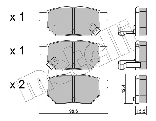 Комплект тормозных колодок, дисковый тормоз   22-0746-0   METELLI