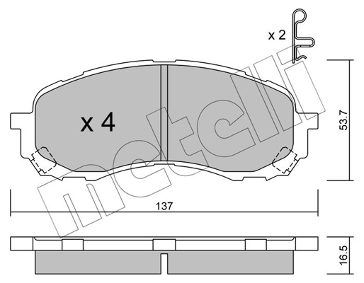 Комплект тормозных колодок, дисковый тормоз   22-0762-0   METELLI