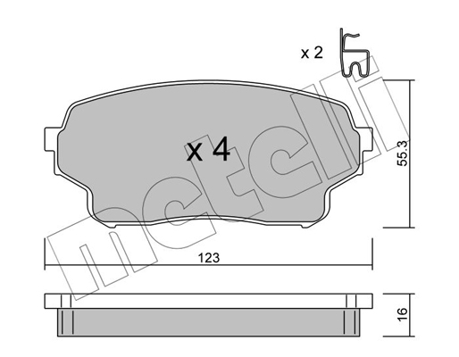 Комплект тормозных колодок, дисковый тормоз   22-0765-0   METELLI