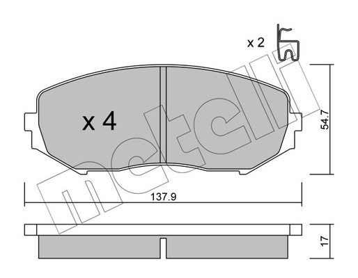 Комплект тормозных колодок, дисковый тормоз   22-0766-0   METELLI