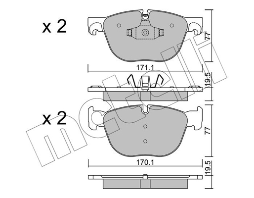 Комплект тормозных колодок, дисковый тормоз   22-0770-0   METELLI